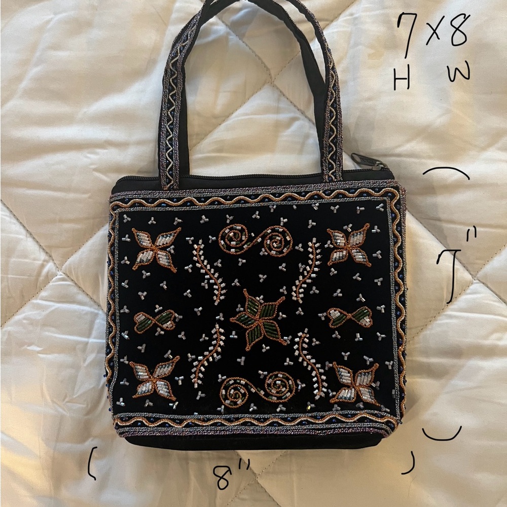 Embroidered Black Tote Bag